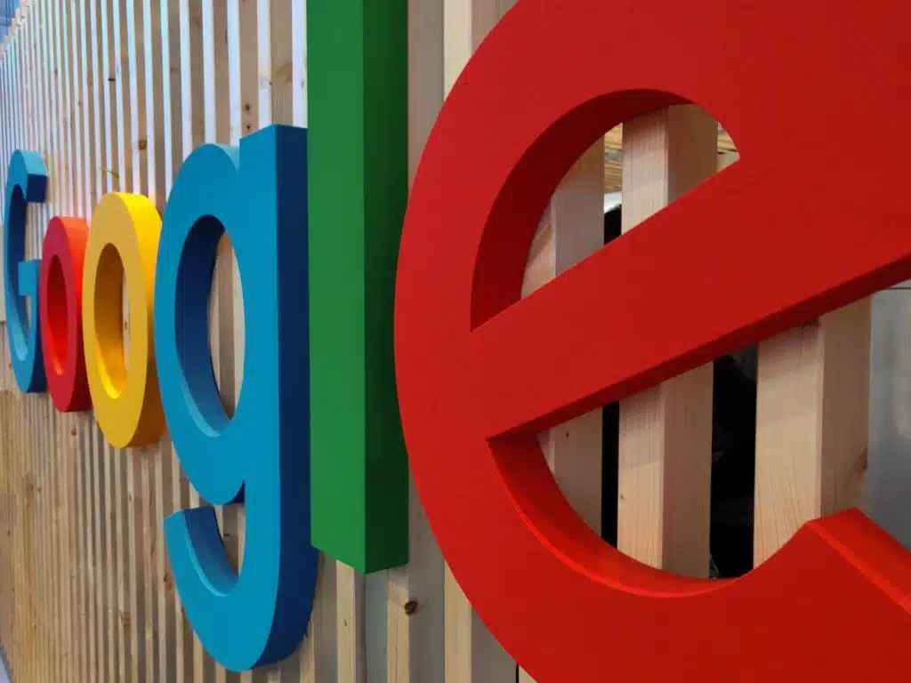 A sign displaying the Google logo, representing the world’s leading search engine and technology company.