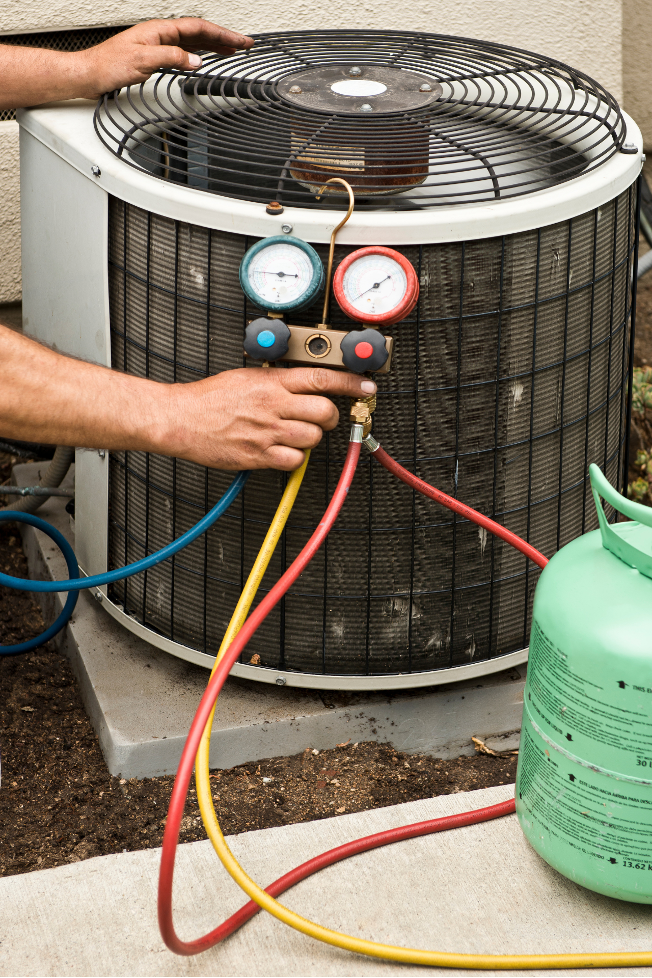HVAC refrigerant Freon being used in air conditioning