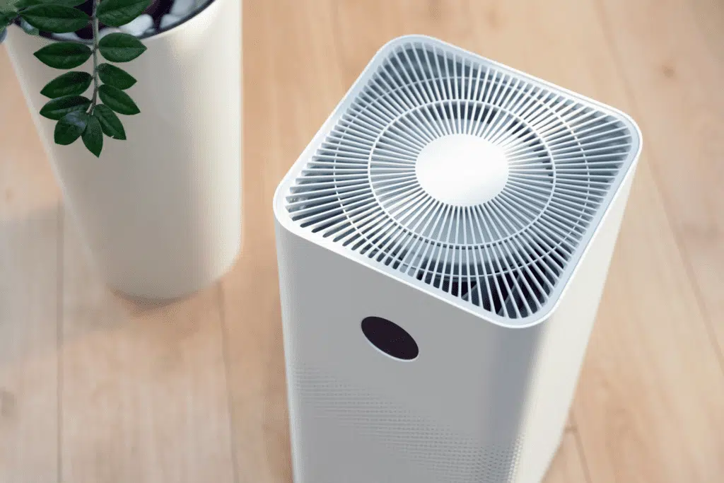 Portable HEPA filter installed for better IAQ (Indoor Air Quality)